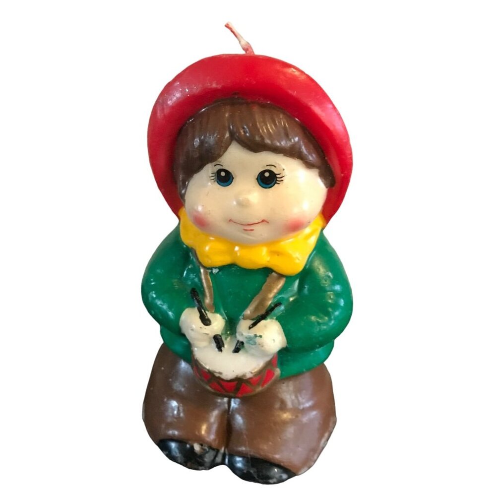 VTG Jasco Drummer Boy Candle 1981 Christmas Spirit 5.5" Hand Painted
